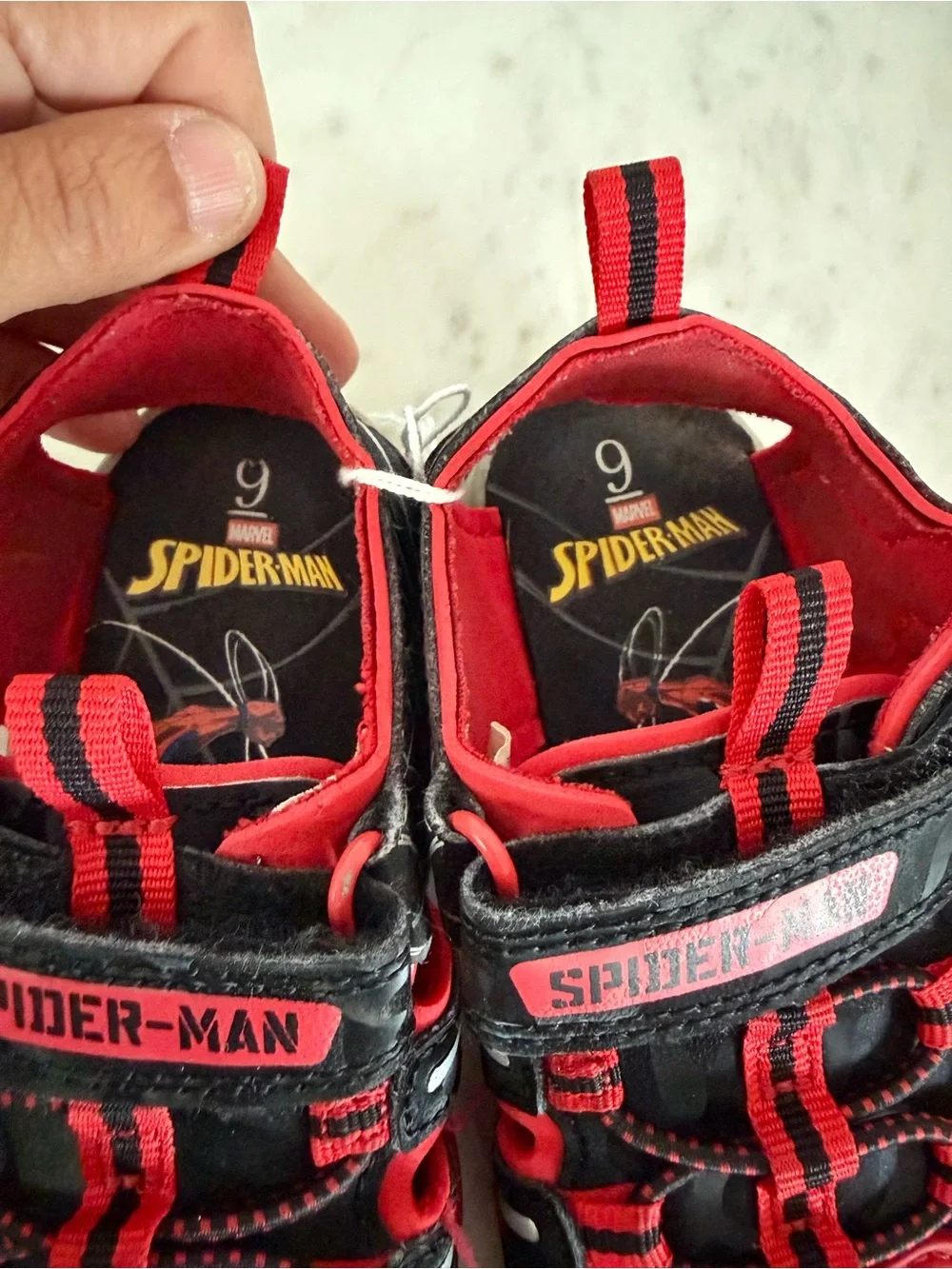 Marvel Spider-Man Boys closed toed Summer Sandals Water Shoe US 9 Red Black